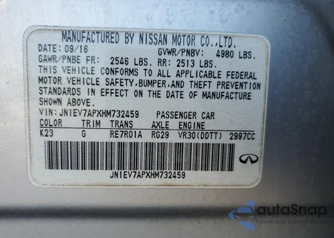 2017 Infiniti Q50 Premium z USA, uszkodzony, nr VIN JN1EV7APXHM732459